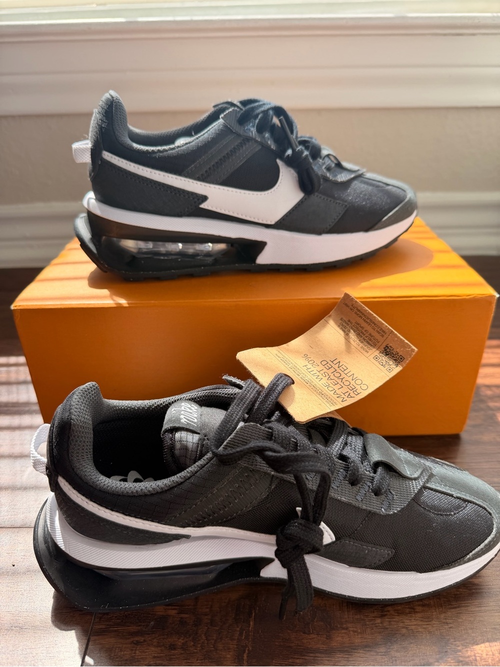 Nike Kids Gray and White Air-Cushion Sneakers